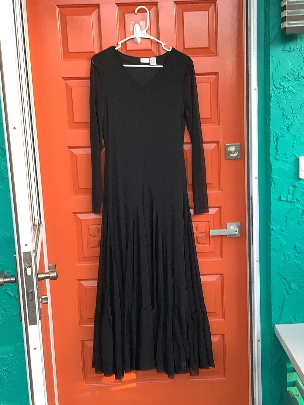 Vintage 90s Y2K Newport News Maxi Black Dress SZ 12